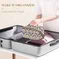 thumbnail image 3 of FORMRS Makeup Bag Travel Cosmetic Organizer for Women Fold Flat Zipper Pouch with Handle, Orange Art Pattern, 3 of 8
