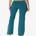 thumbnail image 2 of Pantalon de Yoga Décontracté pour Femmes Grande Taille, Basique, Taille Repliable, Confortable, en Coton Extensible, Coupe Bootcut, 2 of 7