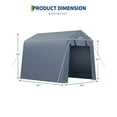 thumbnail image 2 of Outdoor Storage Shed, Portable Carport with Roll-up Ventilated Zipper Door and Windows, Heavy Duty Waterproof Tarp, Storage Sheds for Motorcycle, Bike, Firewood, Garden Tools, 2 of 7