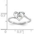 thumbnail image 5 of 14k White Gold AA Diamond heart ring - Ring Size 6.0 Natural Diamonds - 1.5gm, 5 of 8