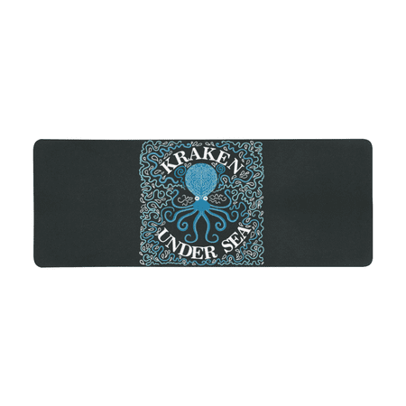 SUNENAT Soft Extra Extended Large Gaming Mouse Pad with Stitched Edges, 31.5 x 12In, Desk Pad Keyboard Mat, Non-Slip Base for Office & Home, Vintage Octopus Art Kraken under Sea