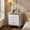 White + MDF+Metal +, variant on High Gloss Mirrored 2-Drawer Nightstand with Metal Handles | Modern Bedside End Table for Bedroom, Dorm, Living Room, Apartment