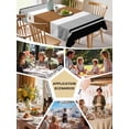 thumbnail image 5 of Modern Brown Black Table Cloth, Boho Contemporary Geometric Striped Waterproof Tablecloth for Square Tables, Reusable Washable Fabric Table Cover for Restaurant Kitchen Dining Tables 54"x54", 5 of 6