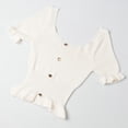 thumbnail image 2 of Camiseta de punto para mujer, manga corta, cuello cuadrado, corte ajustado, botón superior, blanco Advancent  AP001523-04B, 2 of 7