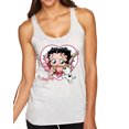 thumbnail image 1 of Wild Bobby Betty Boop Heart Blowing Kiss Dog Betty Boop Tri-Blend Racerback Tank Top, Heather White, Small, 1 of 5