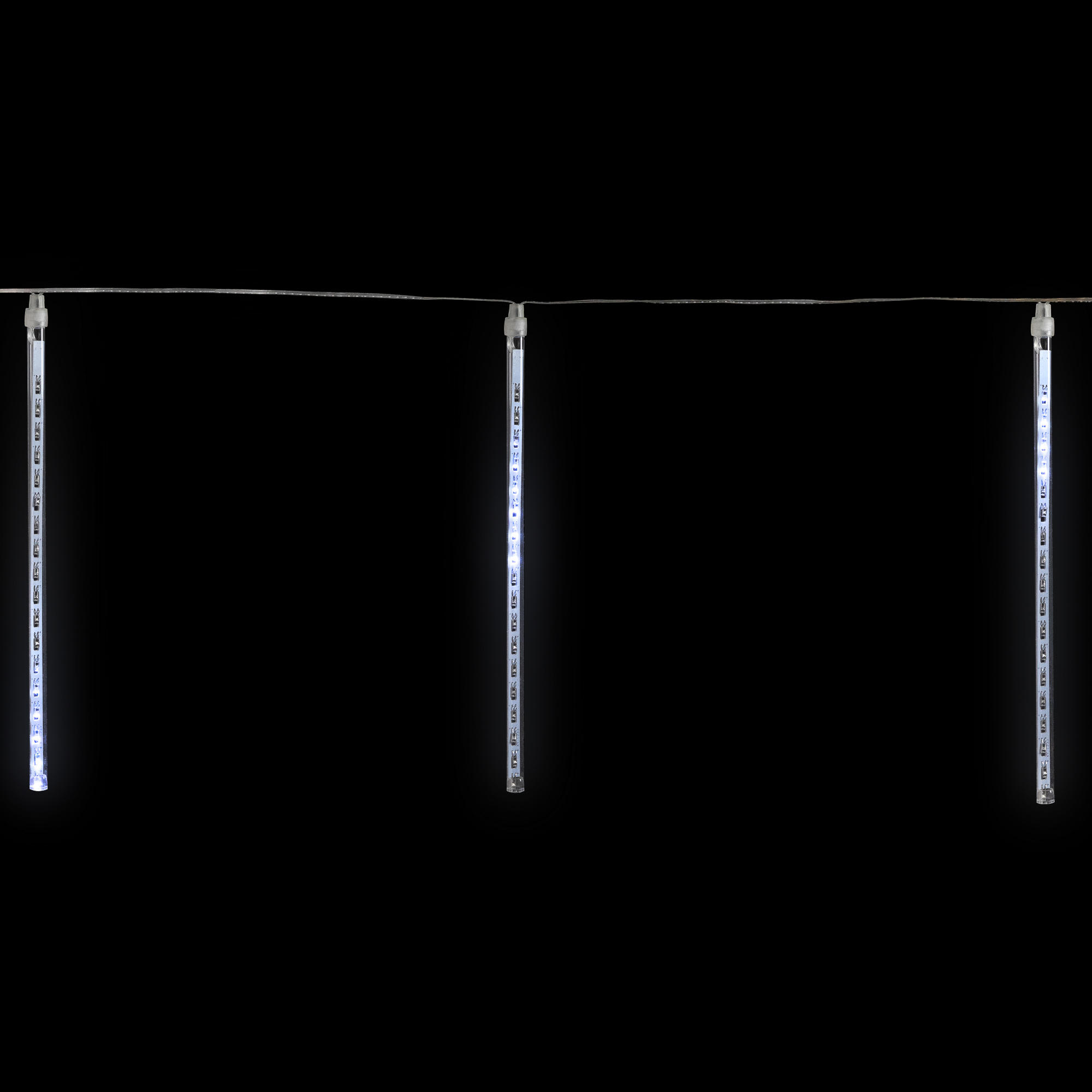 Set of 10 Dripping Icicle Snowfall Christmas Light Tubes 9"