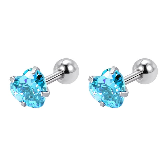 Pendientes de acero inoxidable con forma de tornillo para mujer, sin necesidad de dormir, con orificios finos para las orejas y con forma de aguja