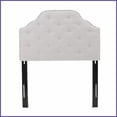 thumbnail image 6 of Twin Size Solid Wood Headboard with Adjustable Height, Durable Metal Legs, Button Tufted Linen-Like Fabric & Nailhead Trim for Bedroom, 6 of 10