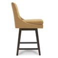 thumbnail image 6 of CHITA 26 inch Upholstered Swivel Fabric Counter Bar Stools with Back & Wood Legs Set of 2, Canary Yellow, 6 of 9