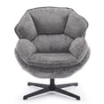thumbnail image 3 of Gray Accent Chair, Swivel Accent Chair for Living Room,Upholstered Armchair with Metal Legs, Swivel Sofa Chair, Wide Leisure Chair, 3 of 8