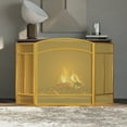 thumbnail image 2 of Fire Beauty Fireplace Screen 3 Panel Wrought Iron 48"(L) x 29"(H) Spark Guard Cover(Golden Dusting), 2 of 8