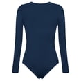 thumbnail image 5 of DYMADE Women V-Neck Lace Sexy Bodysuit Long Sleeve Pespective Top, 5 of 6