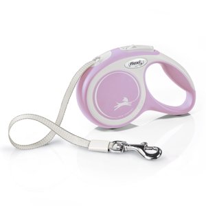 Flexi New Comfort Extra-Small Retractable Dog Leash, 10 ft, Pink