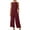 Wine, variant on Aboser 2 Piece Linen Outfits for Women Summer Vacation Matching Lounge Sets Sleeveless Crop Top with Wide Leg Pants Outfit Beach Travel Set