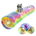 thumbnail image 2 of for Cat Kitten Tunnel Tube Toy with Plush Ball Portable Interesting Rainbow Wave, 2 of 9