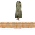 thumbnail image 2 of TAIAOJING Women's Long Maxi Dress Long Sleeve O Neck Solid Literary Retro Casual Belt Dresses With Pocket, 2 of 3
