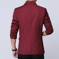 thumbnail image 4 of Lu's Chic Men's Long Sleeved Sport Coat Business Suit Jacket Formal Fitted Work Button Suit Separate Burgundy 44, 4 of 4