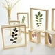 thumbnail image 1 of Marco de fotos de madera maciza, creativo, de doble cara, de vidrio, marco de muestra de planta, flores secas, marco de fotos tridimensional hecho a mano, logotipo impreso, 1 of 4