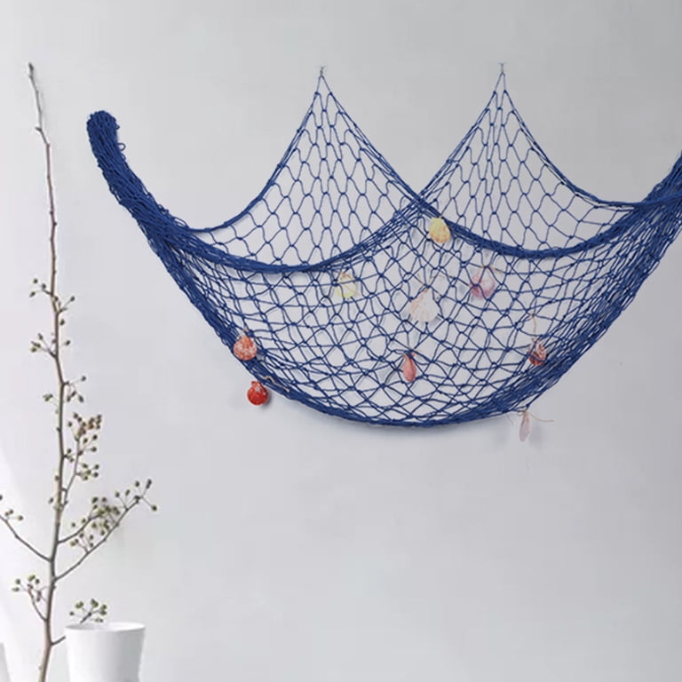 decorate fishing net with shells 79 x 59 inch Nature Fish Wall Decoration Colorful Sea and 10 Pcs Natural Starfish Ocean Themed Mediterranean Style Net for Beach Party,Wedding,photography Wall Decoration : Home Natural Fishing Net Decor with