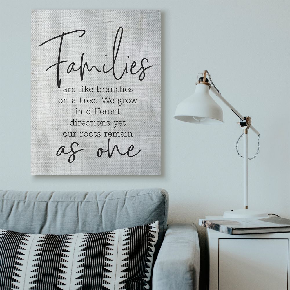 Stupell Industries As One Home Family Inspirational Word On Wood Texture Design Super Canvas Wall Art by Lettered and Lined