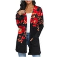 thumbnail image 2 of Heisall Womens Cardigan Long Sleeve Loose Casual Open Front Pocket Gradient Print Fashionable Sweater, 2 of 7