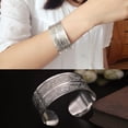 thumbnail image 6 of jiaroswwei Bohemian Flower Engraving Open Bangle Carved Cuff Bracelet Women Jewelry Gift, 6 of 7
