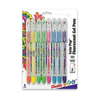 Pentel Solar Pop Neon Gel Pen, 0.6mm Fine Line, Assorted Colors, Pack of 8  (K96BP8M)