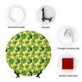 thumbnail image 4 of Honeii Kiwi and Avocado Print Elegant Bone China Decorative Plate, Porcelain Plate,Art Crafts,Ceramic Ornaments for Home Office Wall Decor-8in, 4 of 6