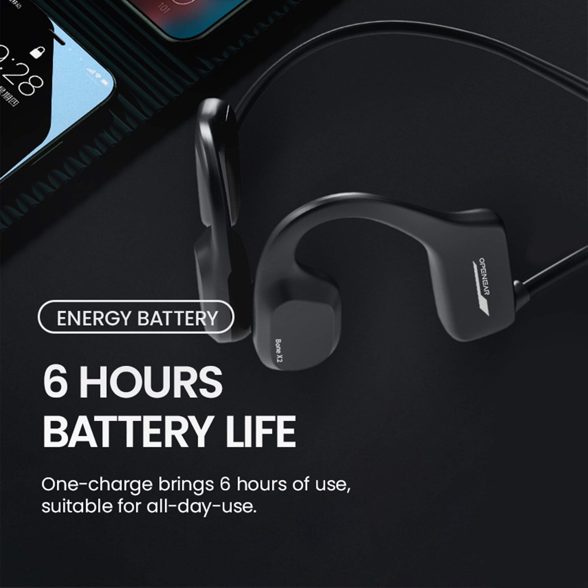 Konstreet Bone Conduction Headphones IP68 Swimming Waterproof Dustproof Sweatproof MP3 Player Headset Underwater Music Player 8GB Memory, Open-Ear Wireless Bluetooth 5.3 with Mic for Running, Cycling