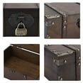 thumbnail image 6 of SIEYIO Retro Wood and Leather Treasure Chests Box Decorative Storage for Case with Lock Handcrafted with Lids for Home Decor Wo, 6 of 12