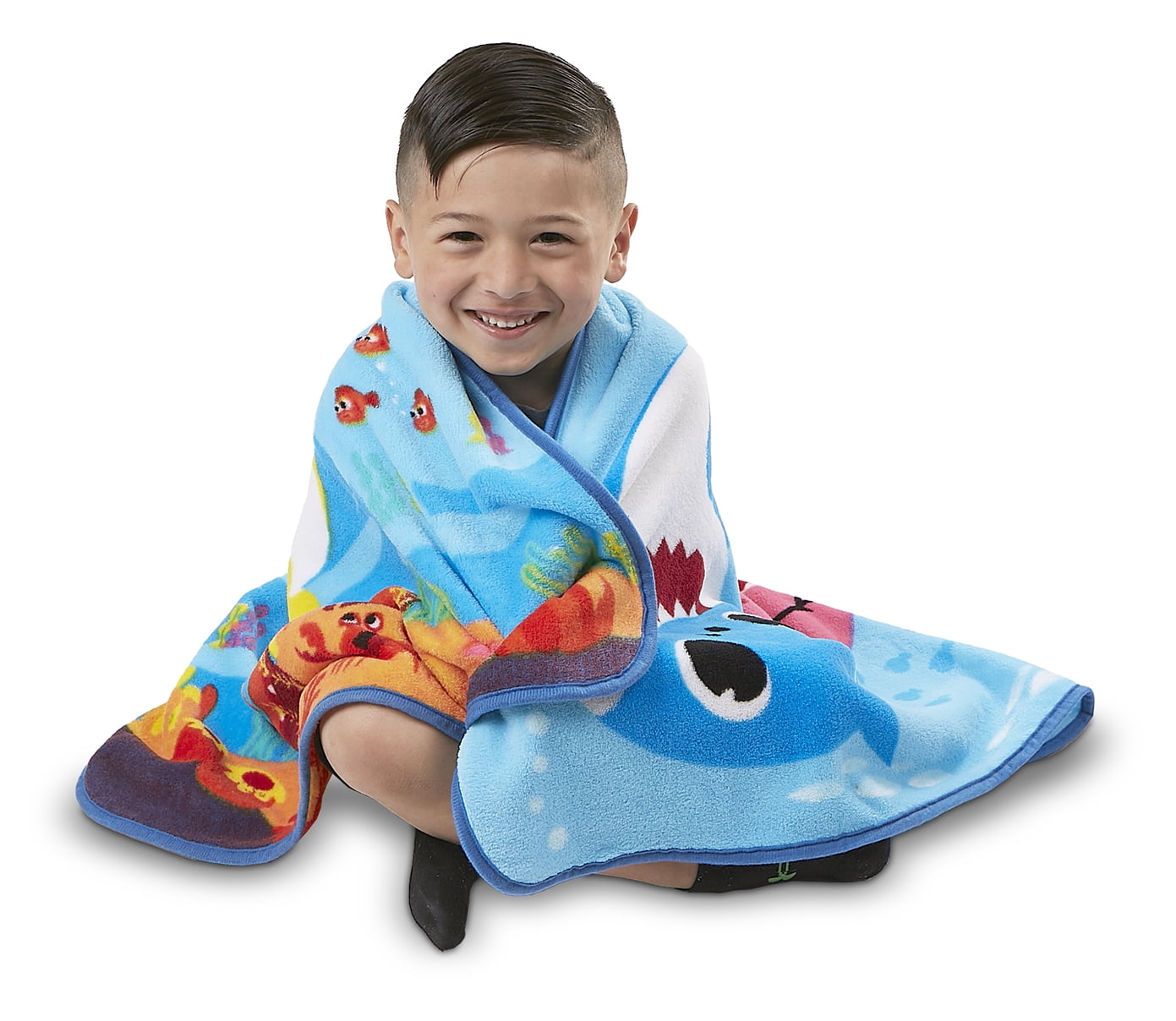 Baby Shark Soft Coral Plush Musical Toddler Blanket for Boys and Girls