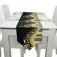thumbnail image 4 of EREHome Piano Keyboard Music Note Table Runner 13x90 Inches Black Table Top Decoration, 4 of 5