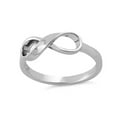 thumbnail image 3 of 925 Sterling Silver Oxidized Platinum Plated Infinity Ribbon Women Valentines Day Gifts Ring, 3 of 4