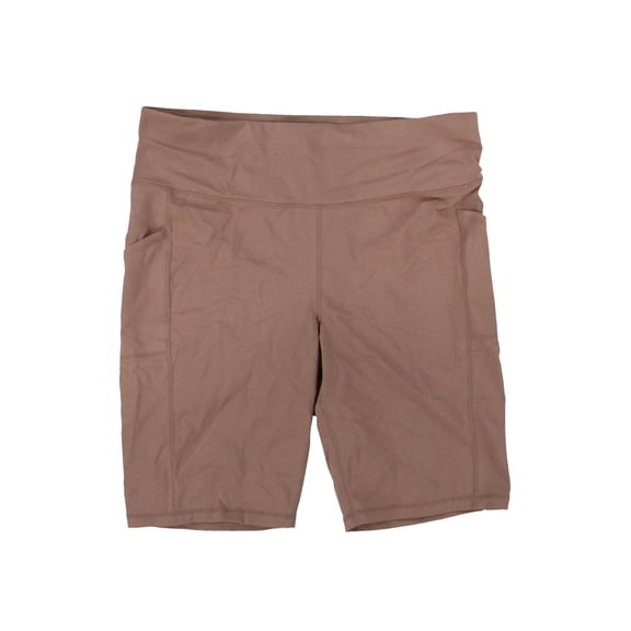 Id Ideology Women's Plus Size Bike Shorts Active Stretch Chocolate Malt 1X New