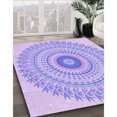 thumbnail image 3 of Ahgly Company Tapis Rond Lavable en Machine Intérieur Transitionnel Mimosa Violet, 7 Pieds Rond, 3 of 7