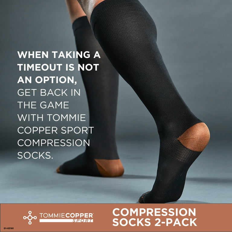 Tommie Copper Sport Compression Knee-High Socks, 2-Pack, Small