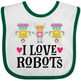 thumbnail image 3 of Inktastic I Love Robots Cute Robotics Girls Baby Bib, 3 of 4