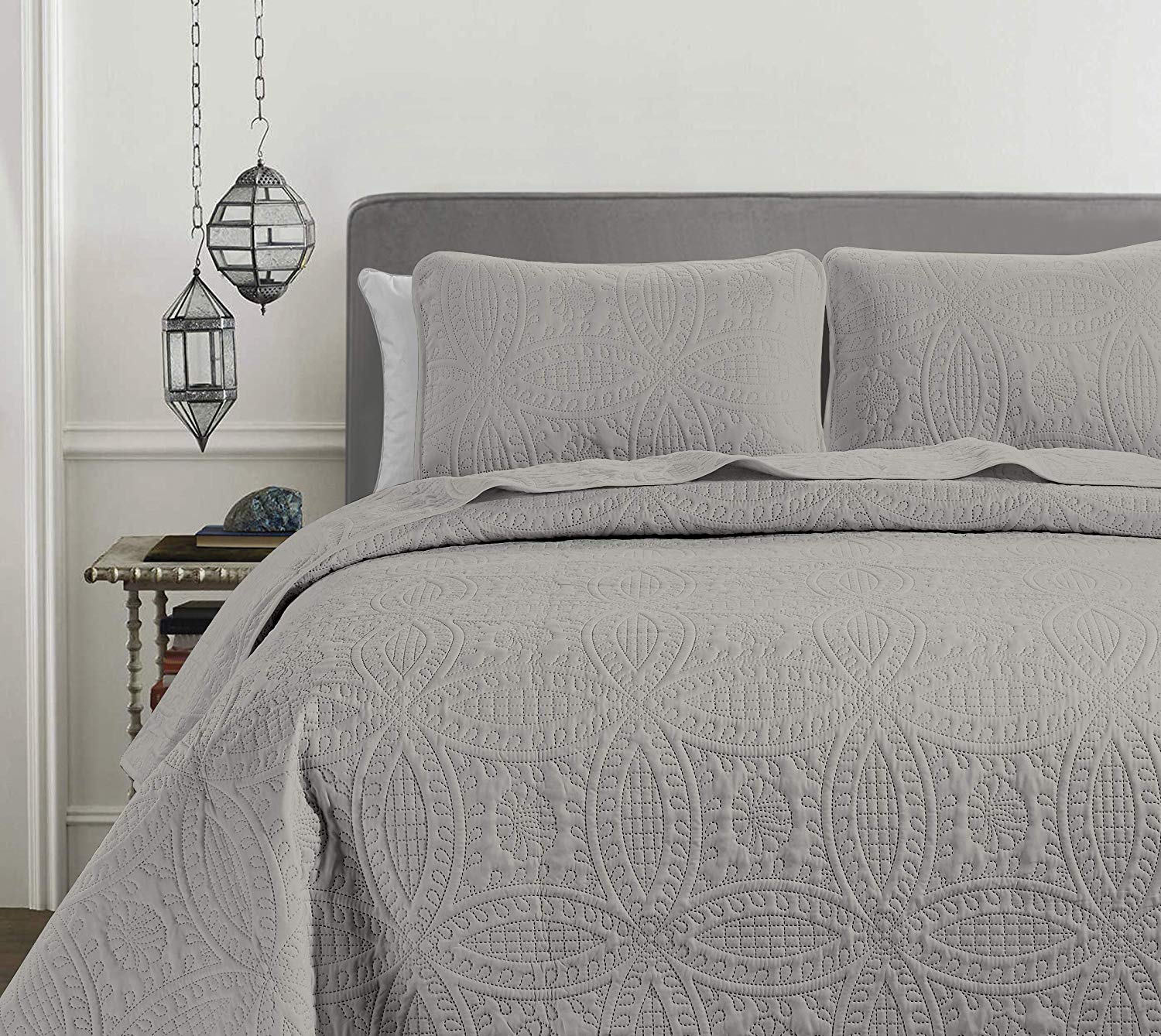 Chezmoi Collection Austin 3Piece Oversized Bedspread Coverlet Set