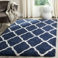 thumbnail image 2 of SAFAVIEH Hudson Aline Plush Geometric Shag Area Rug, Navy/Ivory, 3' x 3' Square, 2 of 5
