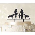 thumbnail image 1 of Wedding Cake Topper With Child And Pets Family Silhouette Cake Topper Decoration Cake Color Option Available 6-7 Inches Wide, 1 of 1