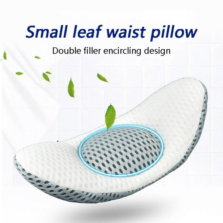 Spree Leaf Shape Back Pillow with Buckwheat Sleep Pillow Bed Pregnancy  Pillows Waist Support White 