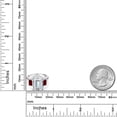 thumbnail image 3 of Gem Stone King 925 Sterling Silver Red Garnet Ring Set with Emerald Cut Moissanite (8.98 Cttw) (Size 6), 3 of 3