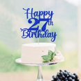thumbnail image 3 of Cake Topper Kaoenla Feliz 27.º Cumpleaños Azul con Brillo, 3 of 8