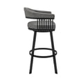 thumbnail image 6 of Naomi and Chelsea 4-Piece Counter Height Dining Set in Black Metal and Grey Faux Leather, 6 of 7