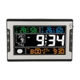 thumbnail image 1 of CJ-6612RF Wireless Digital Weather Station Clock with Large Color Display - Indoor/Outdoor Temperature Humidity Monitor, Perpetual Calendar, Moon Phase, Dual Alarms, Snooze Function -, 1 of 6