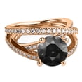 thumbnail image 3 of 14K Rose Gold 1.50 CTW Black Diamond Ring with Diamonds Multi Band Unique Designer, 3 of 5
