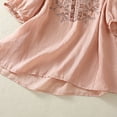 thumbnail image 6 of Vintage Boho T Shirts for Women 2026 Summer Casual Cotton Linen Elbow Sleeve V Neck Floral Embroidery Graphic Tees, 6 of 6