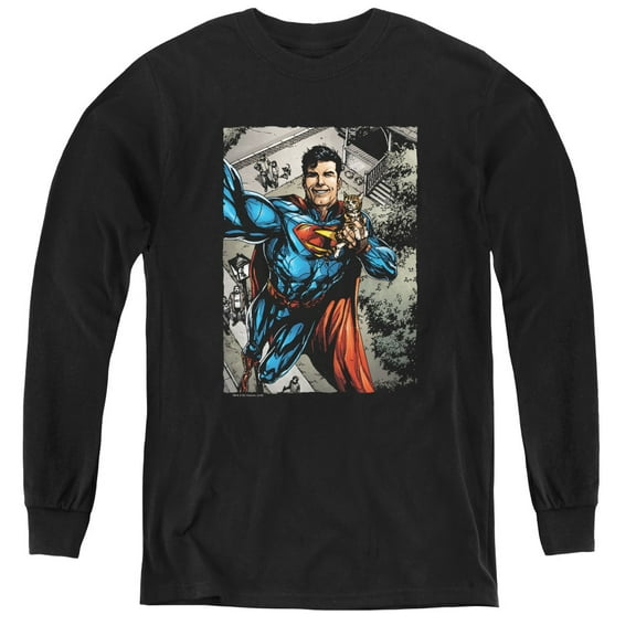 Superman - Super Selfie - Youth Long Sleeve Shirt - Medium