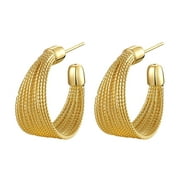 Kizly EarringsLadies Fashion Gold Half Geometric Circle Earrings Jewelry Gift,Hypoallergenic Earrings for Women,Clearance