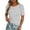 Grey, variant on Women's Summer Puff Sleeve Tops Casual Ribbed Knit Crop Top Color Block Trendy Crewneck Striped Shirts